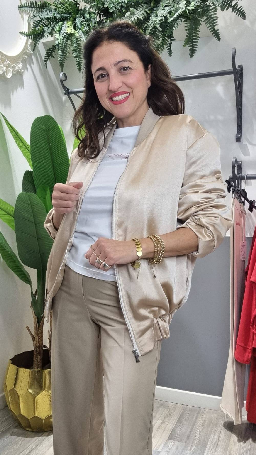 Le Chicche Bomber Rosa Satinato Vendita calda