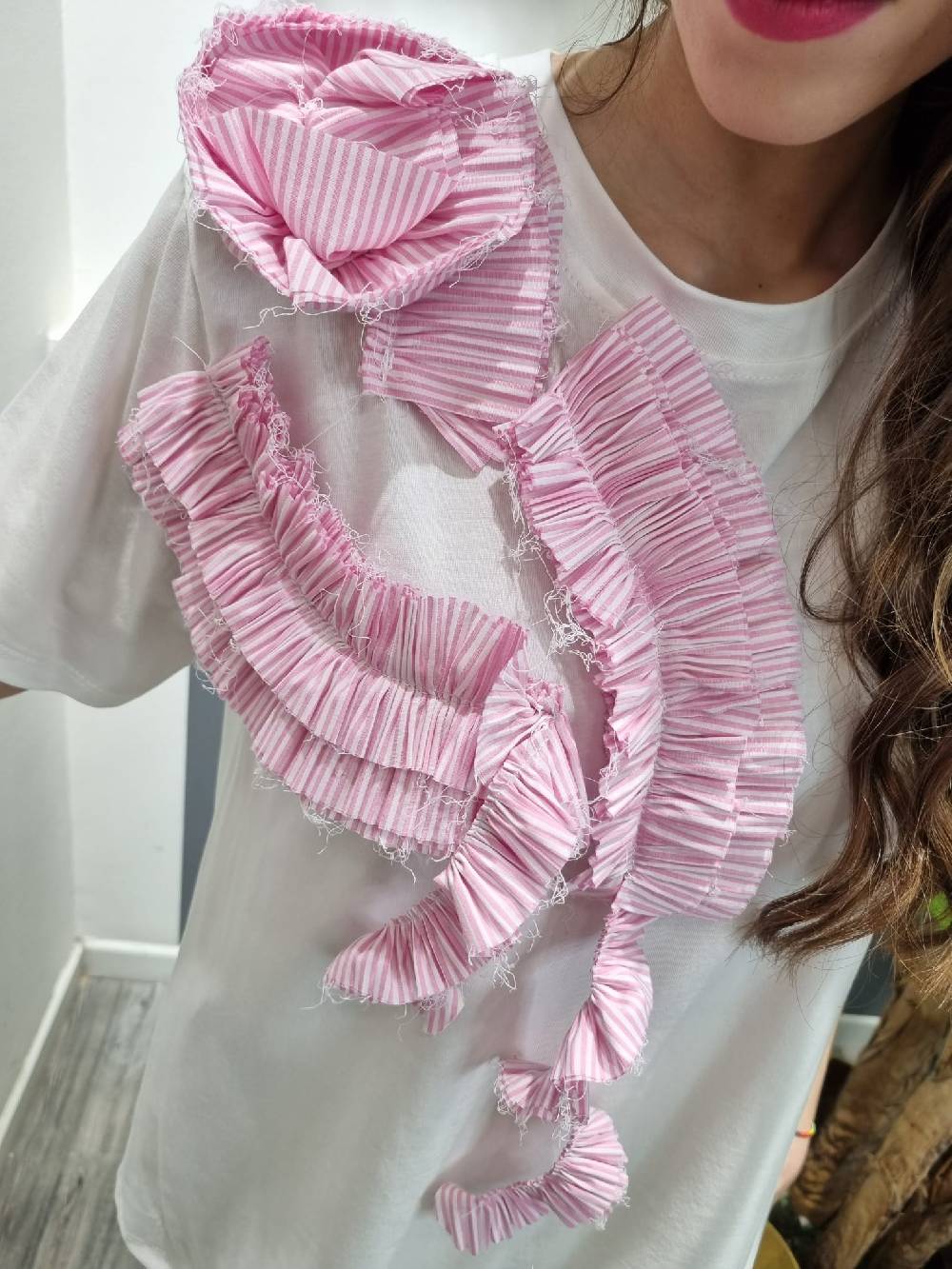 Le Chicche T-shirt Rouches Consegna Veloce
