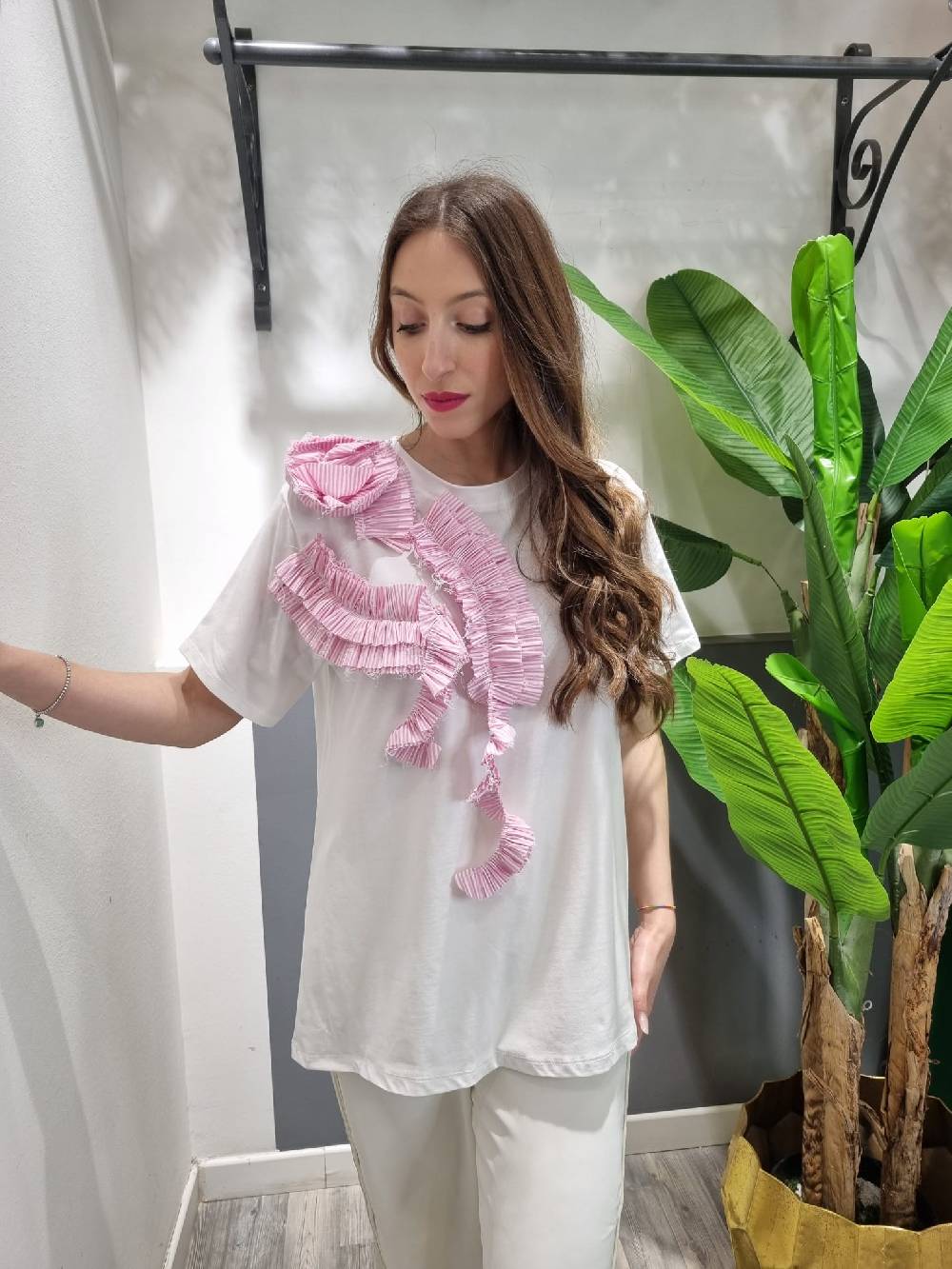 Le Chicche T-shirt Rouches Consegna Veloce