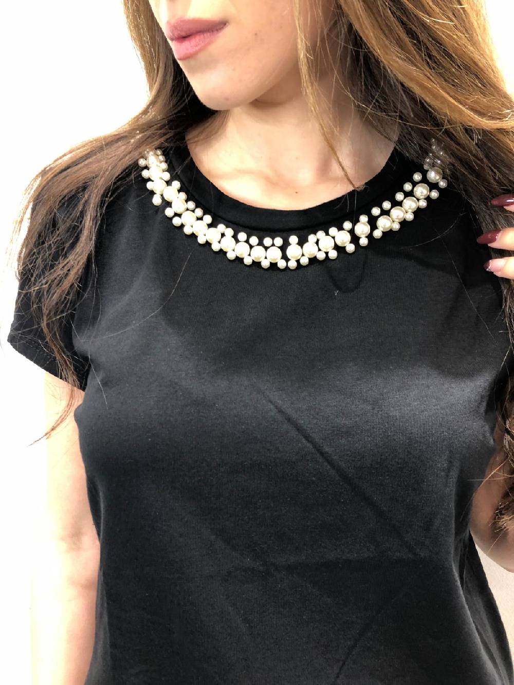 Le Chicche T-shirt Girocollo Perle Latest fashion