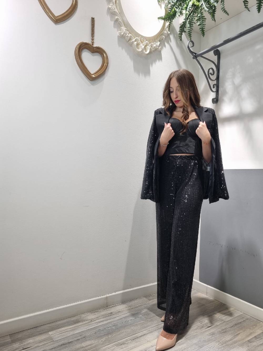 Le Chicche Pantalone Paillettes Nero ACQUISTA ORA