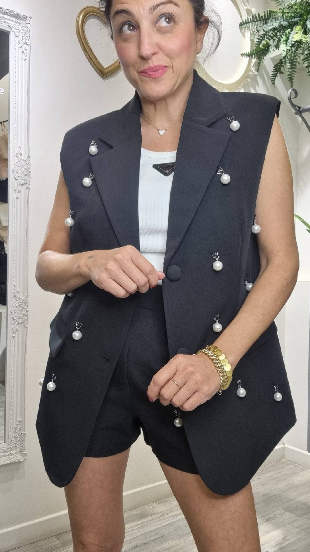 Le Chicche Coordset Gilet Perle Italia