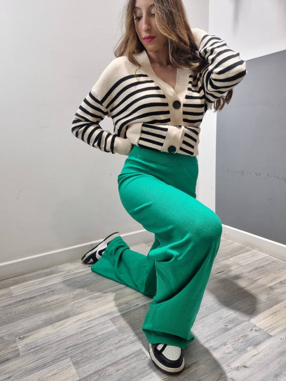 Le Chicche Pantalone Maglina Verde Sconto di tempo limitato