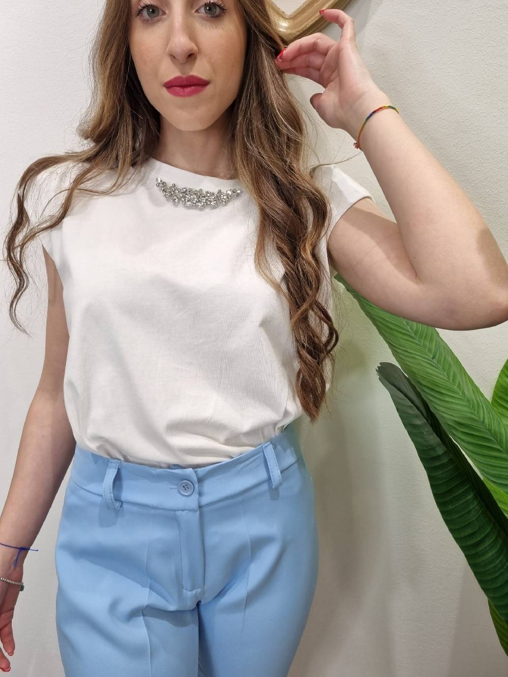 Le Chicche Pantalone Azzurro Cielo Offerta migliore