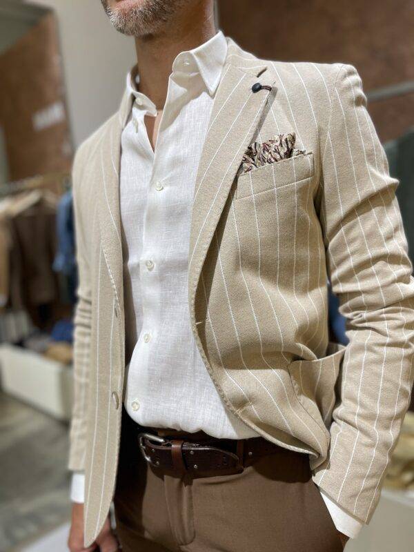 JCM Jey Coleman Giacca uomo elegante a righe Piero Giachi Convenienza