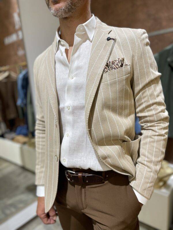 JCM Jey Coleman Giacca uomo elegante a righe Piero Giachi Convenienza