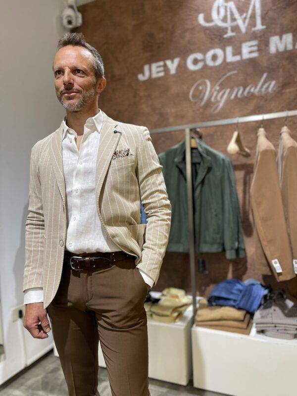 JCM Jey Coleman Giacca uomo elegante a righe Piero Giachi Convenienza