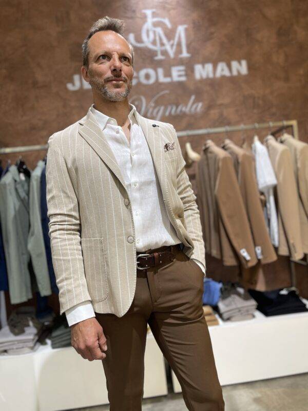 JCM Jey Coleman Giacca uomo elegante a righe Piero Giachi Convenienza