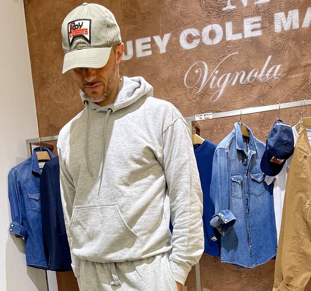 JCM Jey Coleman Felpa uomo sportiva con ricamo DueDue couture Vendita Economica