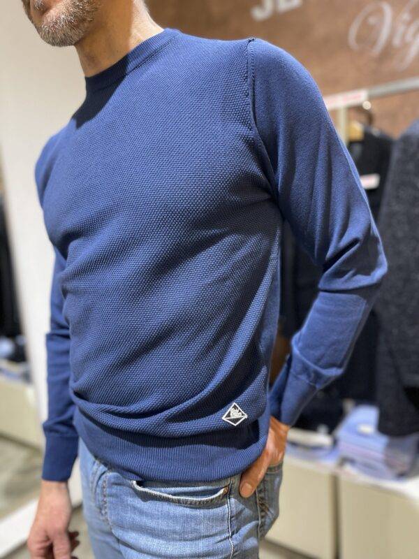 JCM Jey Coleman Maglia uomo blu girocollo Roy Roger’s Saldi Di Fabbrica