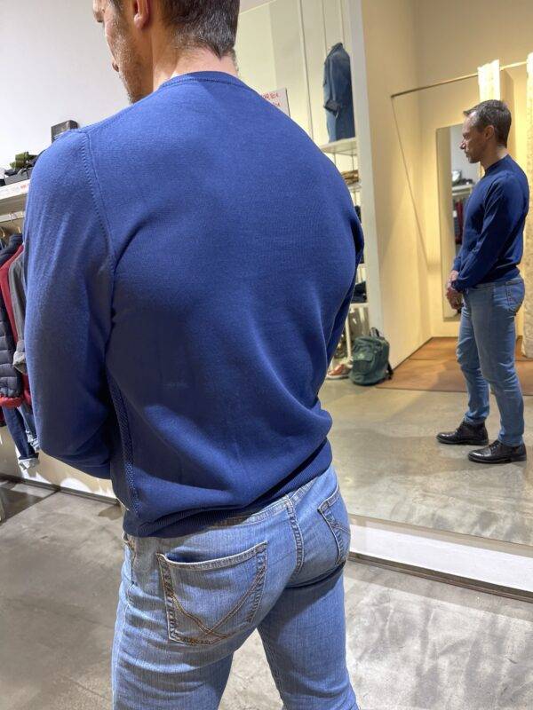 JCM Jey Coleman Maglia uomo blu girocollo Roy Roger’s Saldi Di Fabbrica
