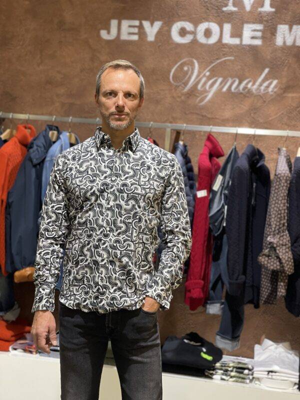JCM Jey Coleman Camicia uomo cotone fantasia slim fit Adb Novità