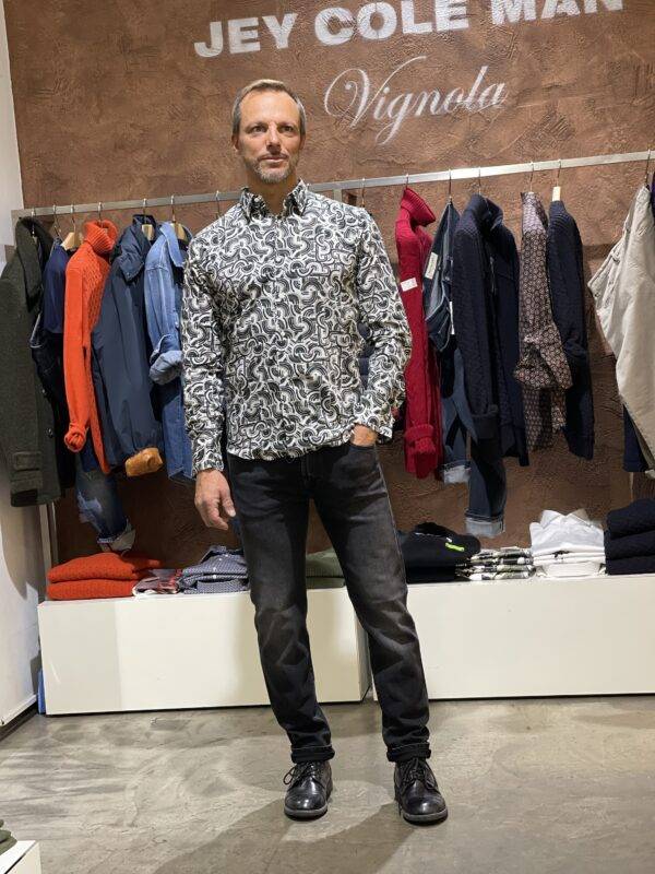 JCM Jey Coleman Camicia uomo cotone fantasia slim fit Adb Novità