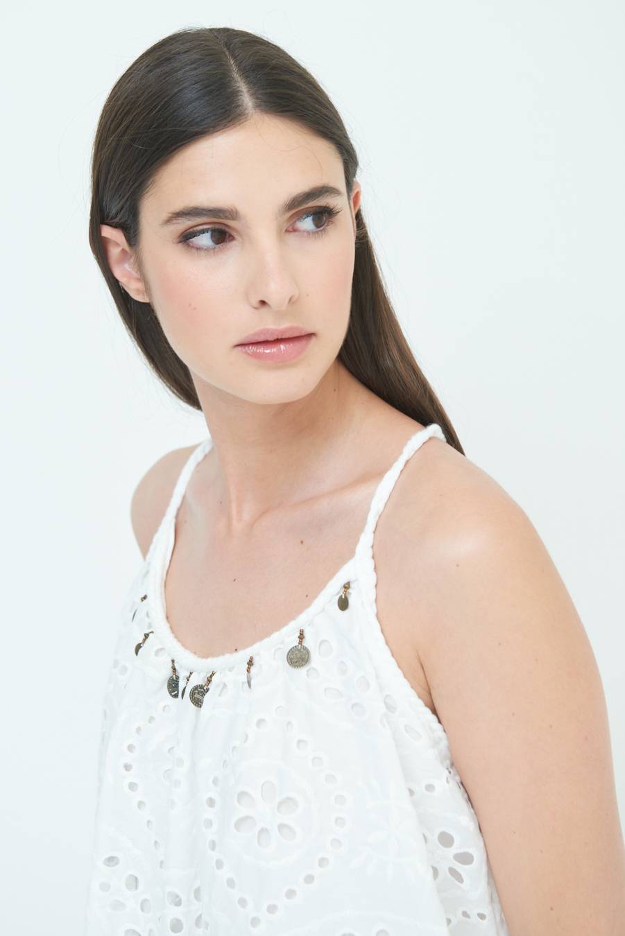Kikisix ABITO SANGALLO CON MONETE BIANCO Promozione Limitata