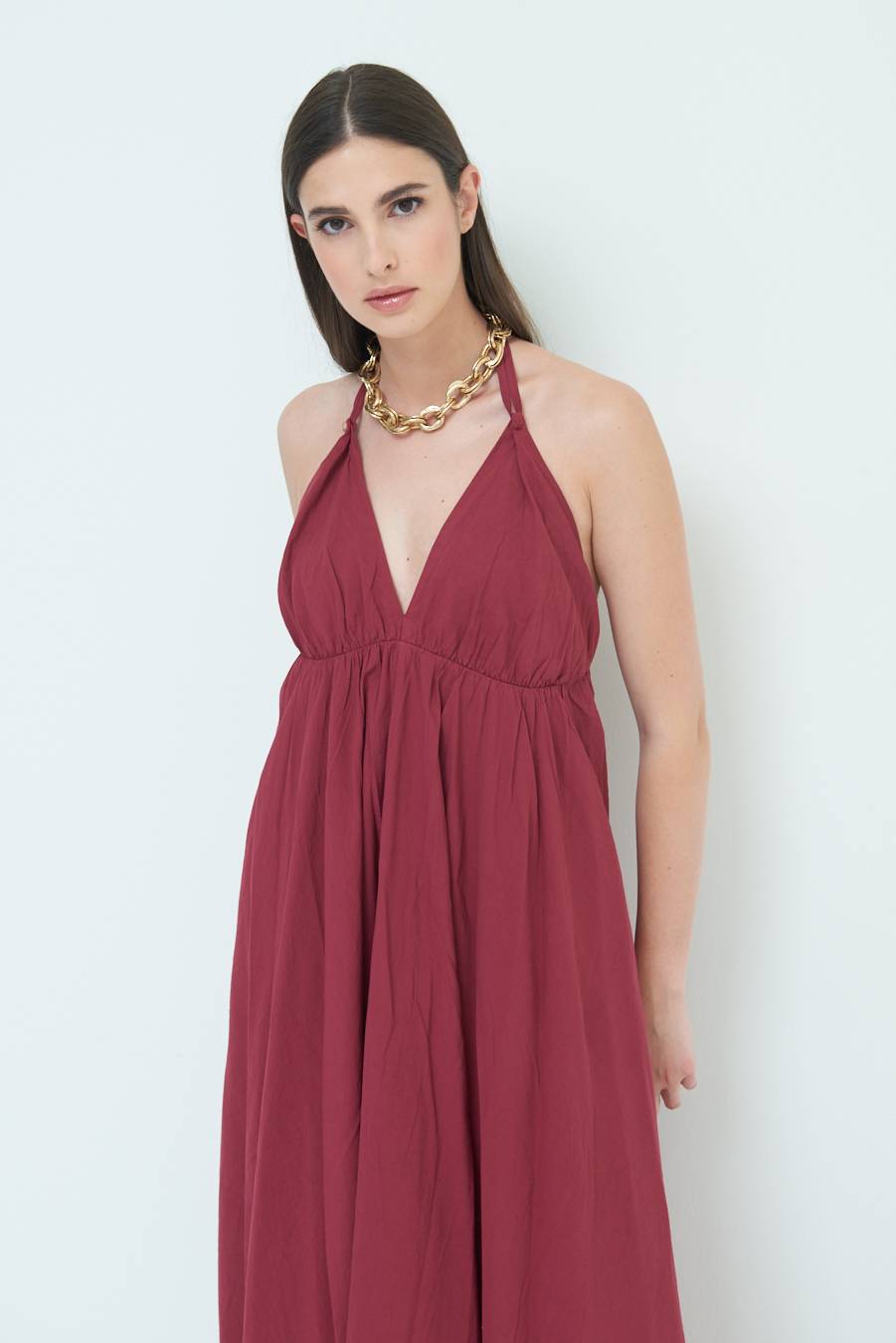 Kikisix ABITO LUNGO INCROCIATO DIETRO ROSSO INDIA Shopping Online