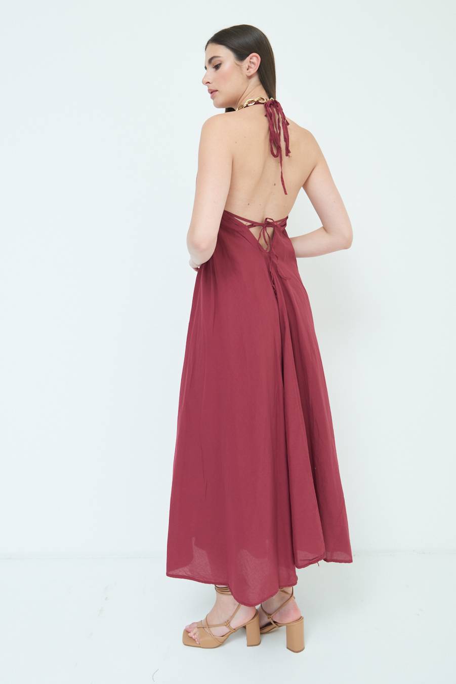 Kikisix ABITO LUNGO INCROCIATO DIETRO ROSSO INDIA Shopping Online