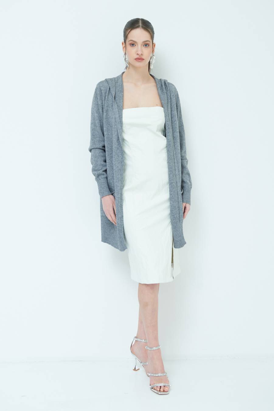 Kikisix CARDIGAN CON DUE TASCHE GRIGIO Outlet