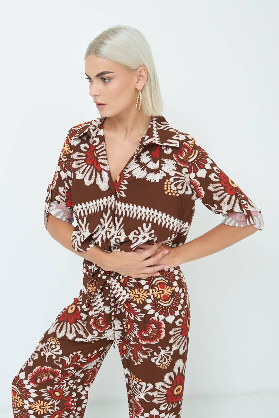 Kikisix CAMICIA CROP BALZA MORO Offerte