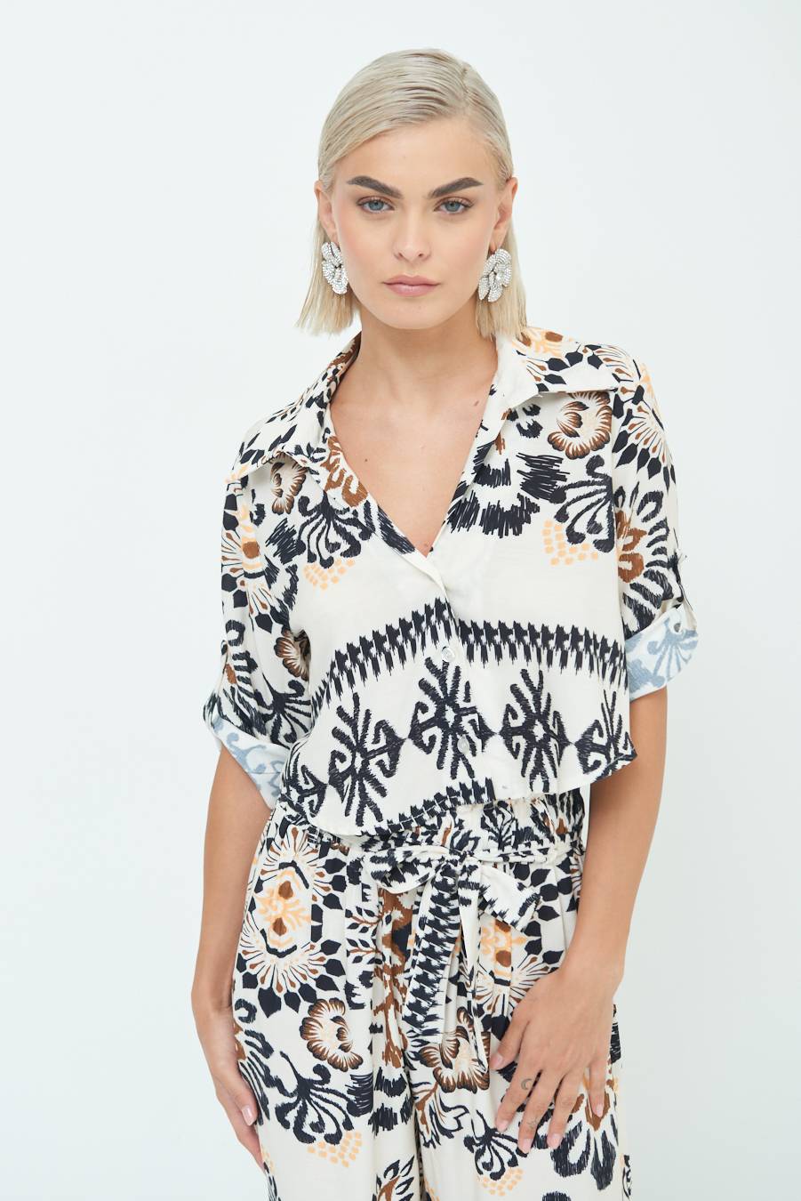 Kikisix CAMICIA CROP BALZA BURRO Hotsell