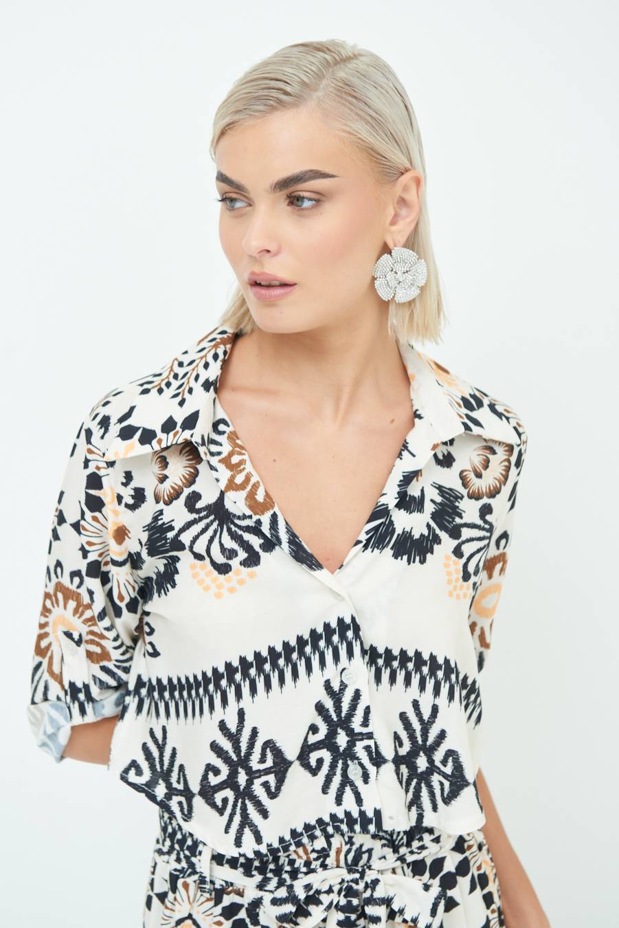 Kikisix CAMICIA CROP BALZA BURRO Hotsell