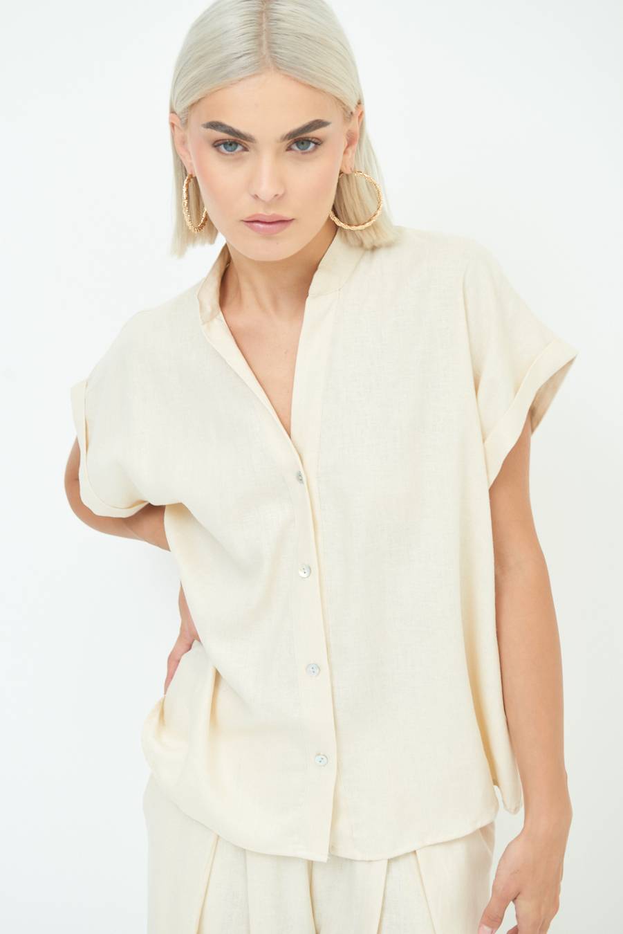 Kikisix CAMICIA MANICA ALETTA NATURALE Saldi Di Fabbrica