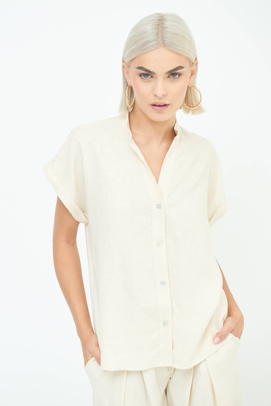 Kikisix CAMICIA MANICA ALETTA NATURALE Saldi Di Fabbrica