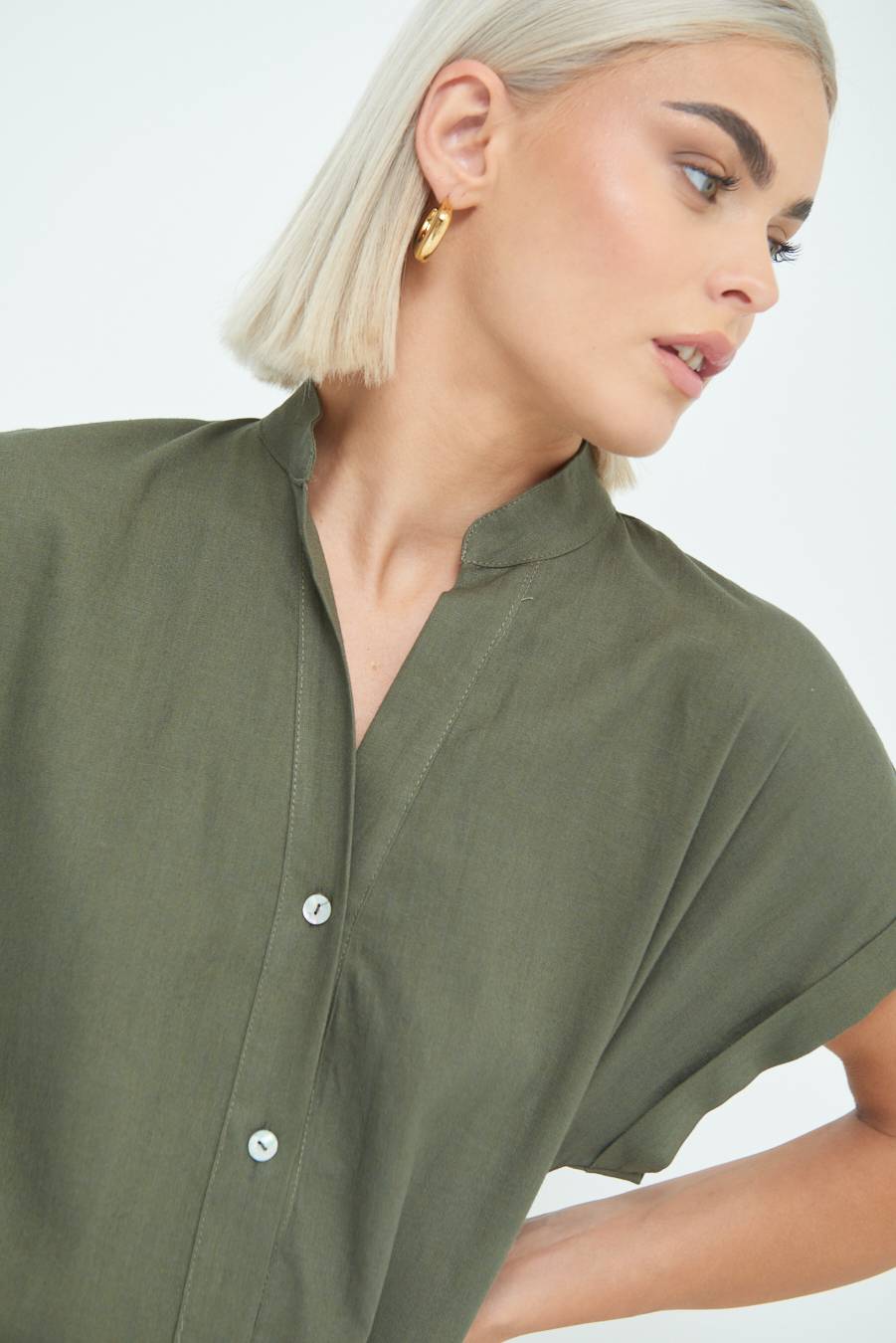 Kikisix CAMICIA MANICA ALETTA VERDE MILITARE I Più Venduti