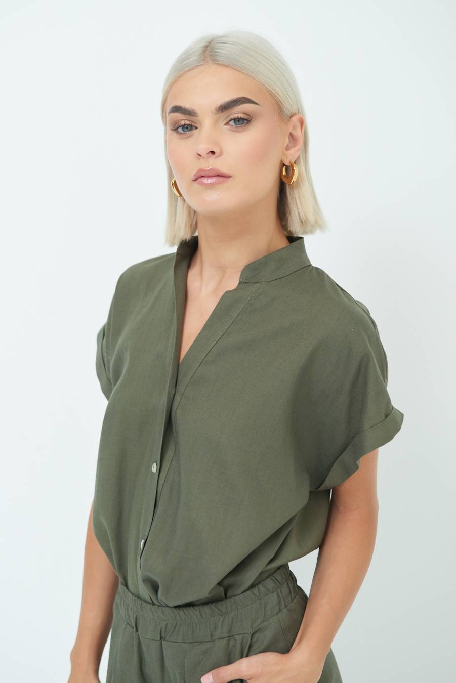 Kikisix CAMICIA MANICA ALETTA VERDE MILITARE I Più Venduti