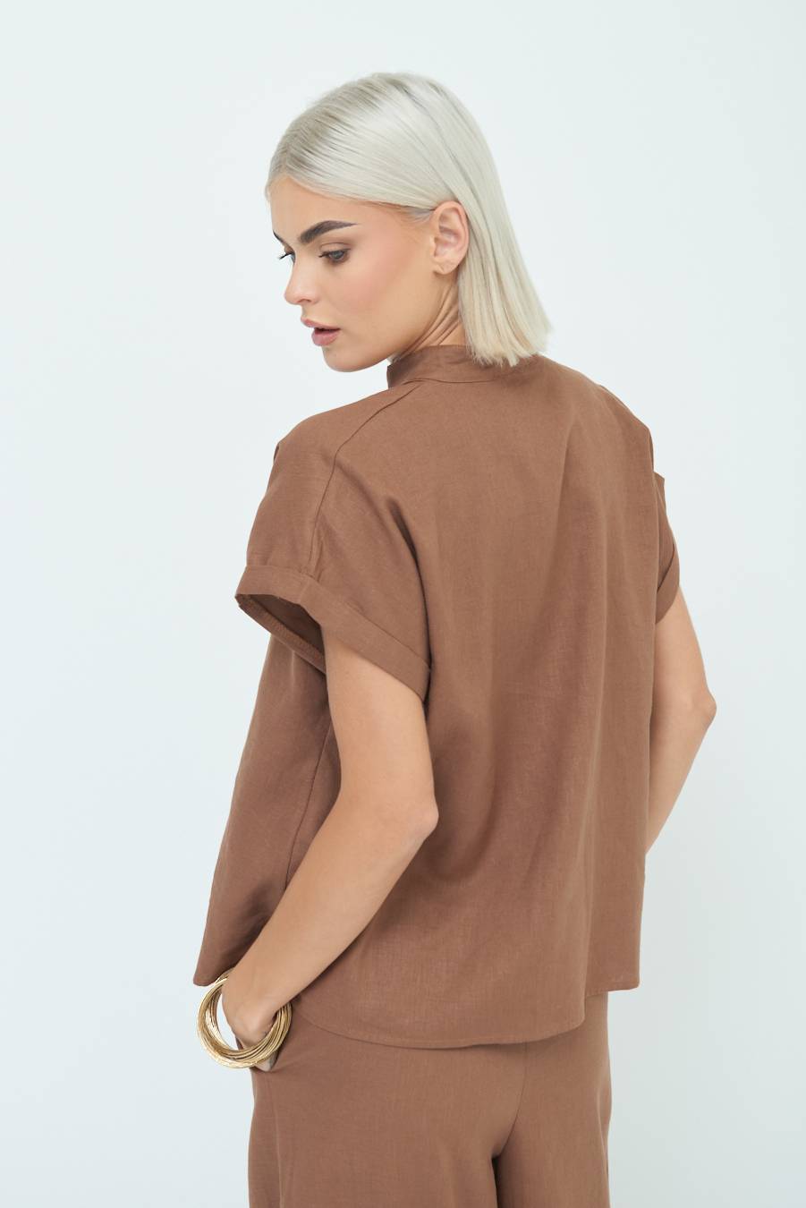 Kikisix CAMICIA MANICA ALETTA CIOCCOLATO Vendite Flash