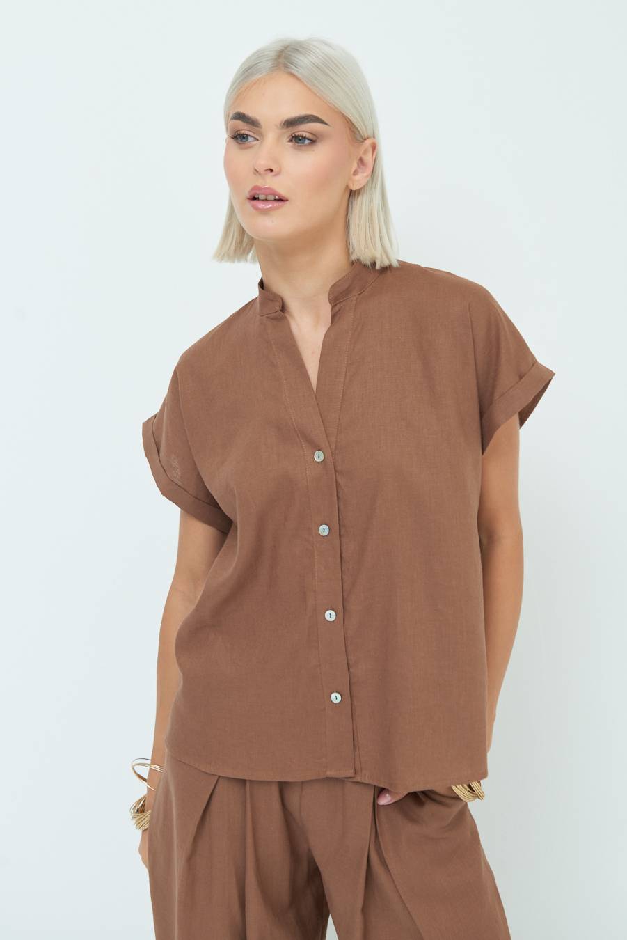 Kikisix CAMICIA MANICA ALETTA CIOCCOLATO Vendite Flash