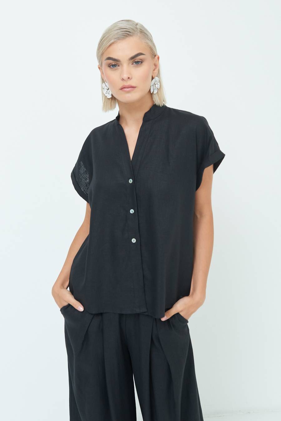 Kikisix CAMICIA MANICA ALETTA NERO Negozio