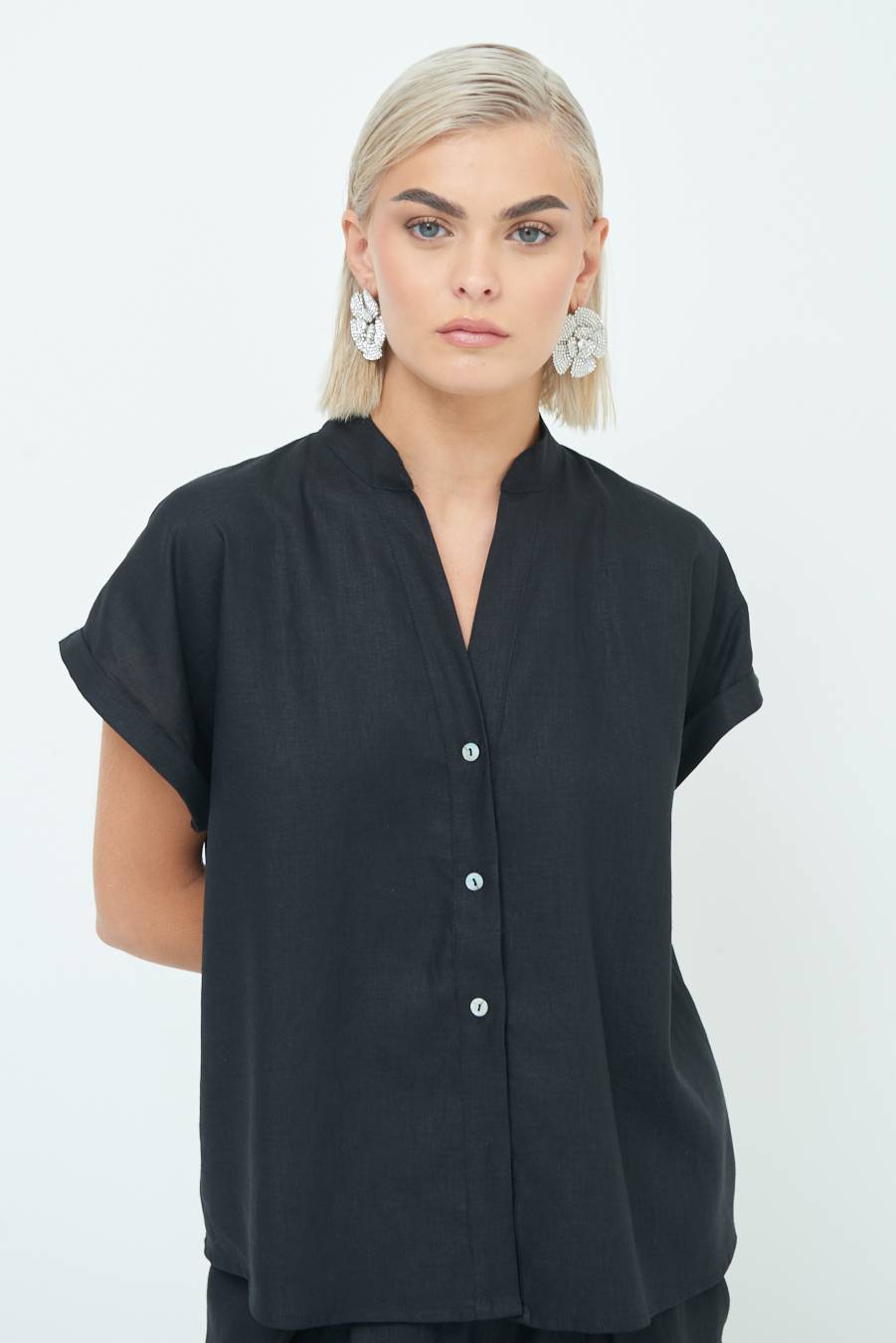 Kikisix CAMICIA MANICA ALETTA NERO Negozio