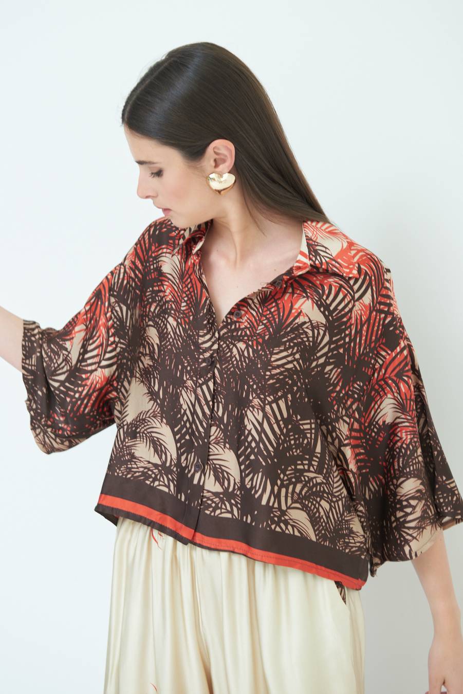 Kikisix CAMICIA FANTASIA BALZA MORO/ARANCIO Moda