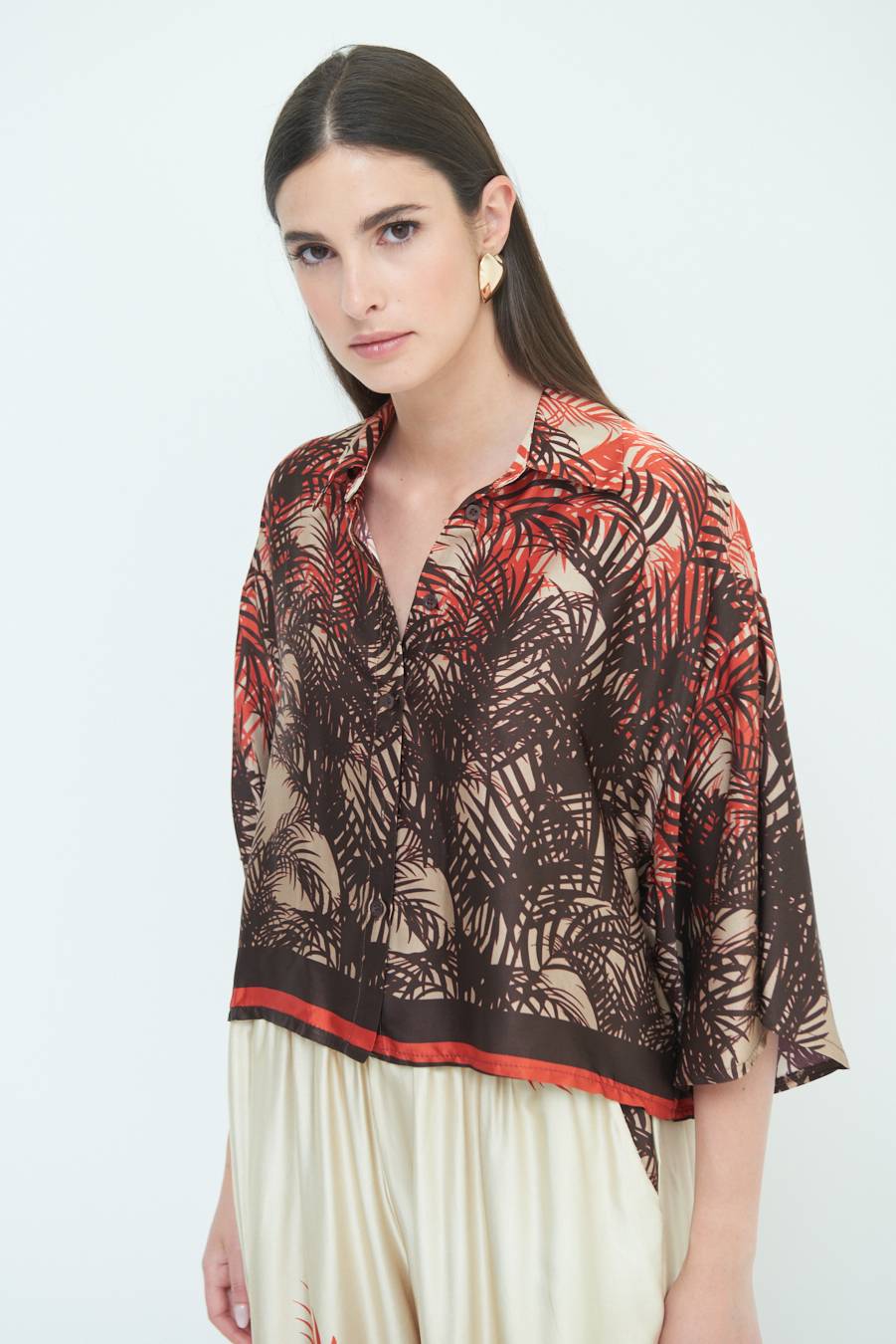 Kikisix CAMICIA FANTASIA BALZA MORO/ARANCIO Moda