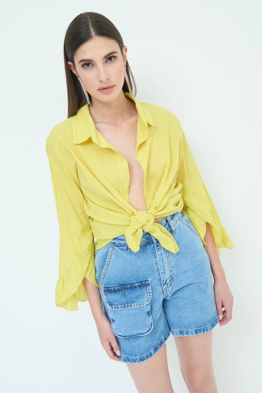 Kikisix CAMICIA MUSSOLA CON NODO LIMONE 2025