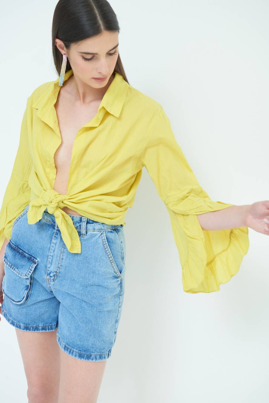 Kikisix CAMICIA MUSSOLA CON NODO LIMONE 2025