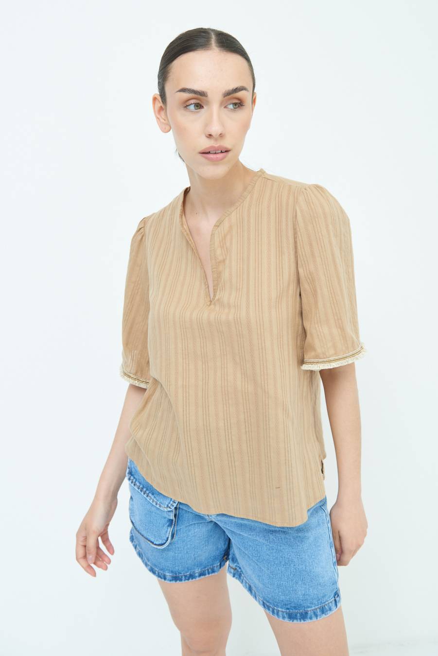 Kikisix CASACCA CON INSERTO ORO TABACCO Offerte