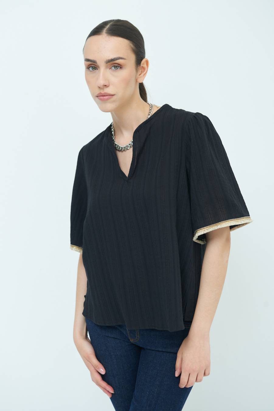 Kikisix CASACCA CON INSERTO ORO NERO Hotsell
