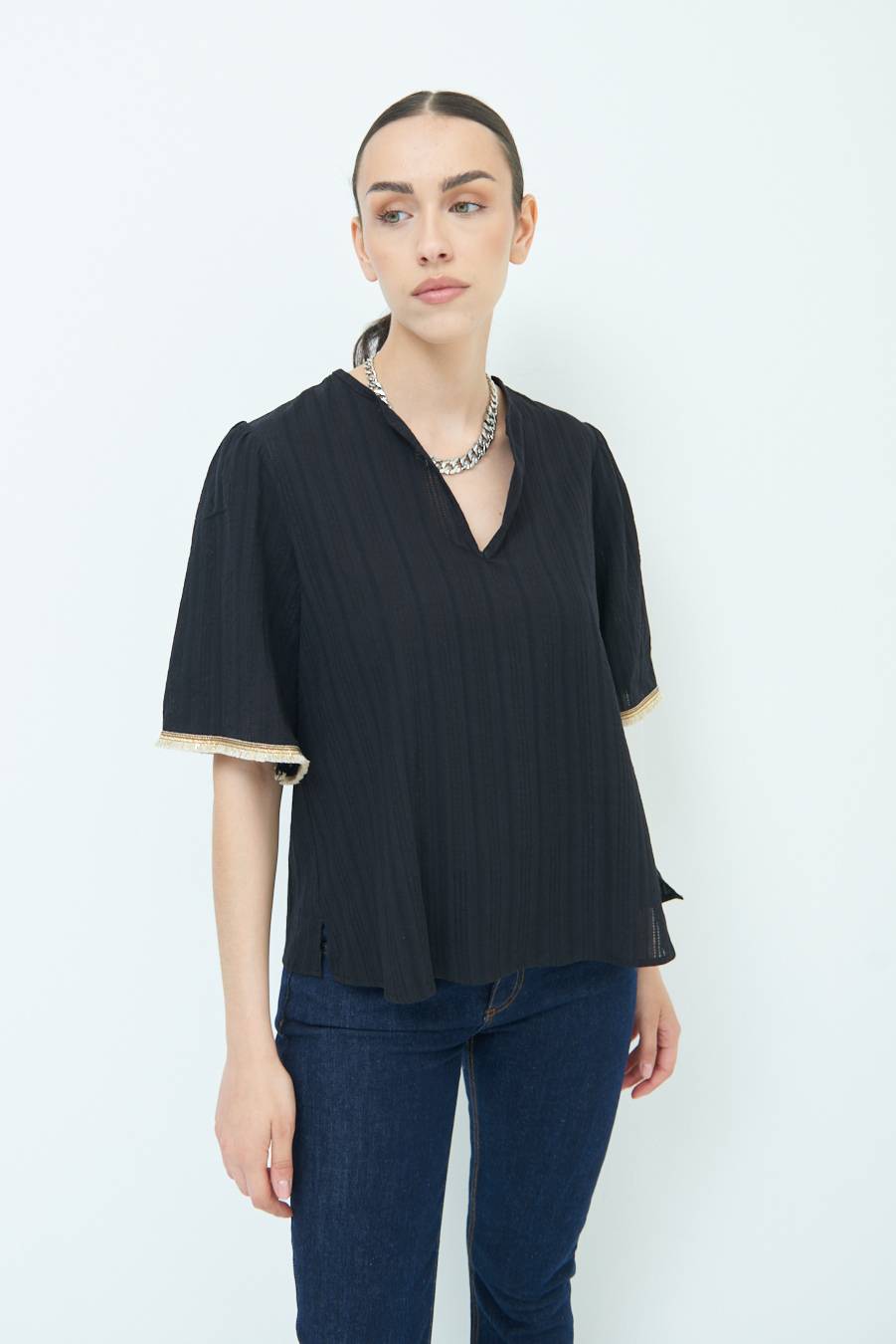 Kikisix CASACCA CON INSERTO ORO NERO Hotsell