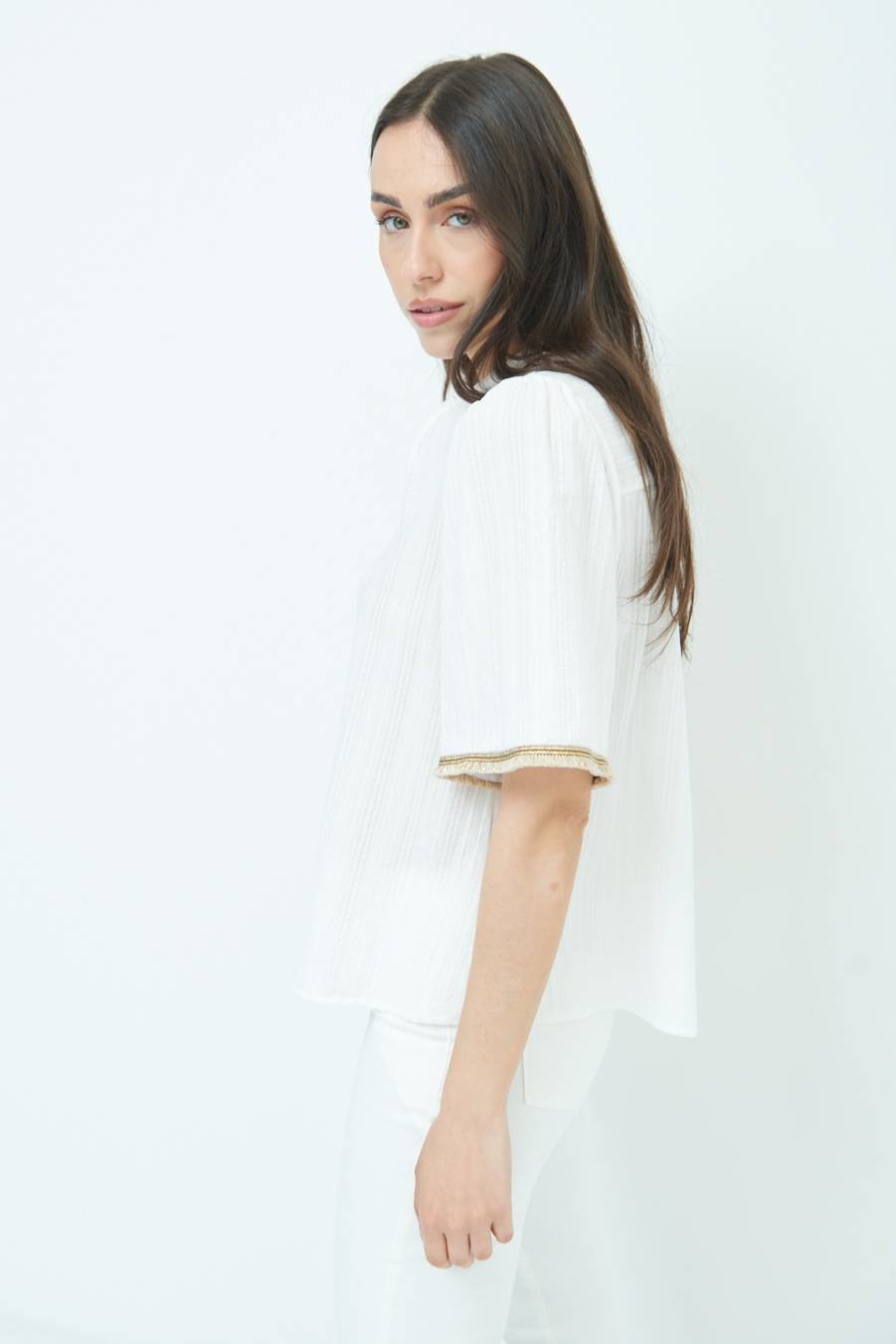 Kikisix CASACCA CON INSERTO ORO BIANCO Vendita Calda