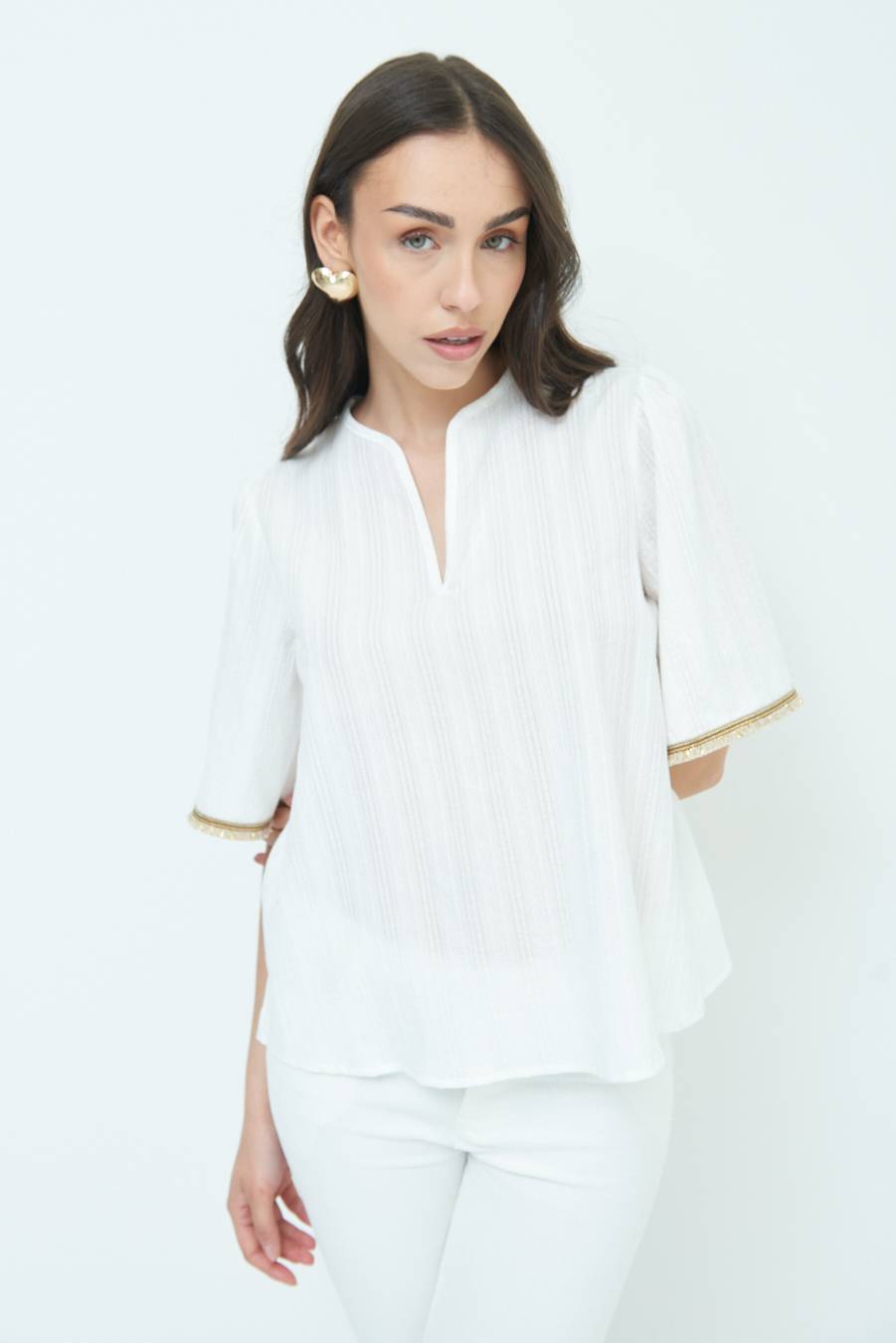 Kikisix CASACCA CON INSERTO ORO BIANCO Vendita Calda