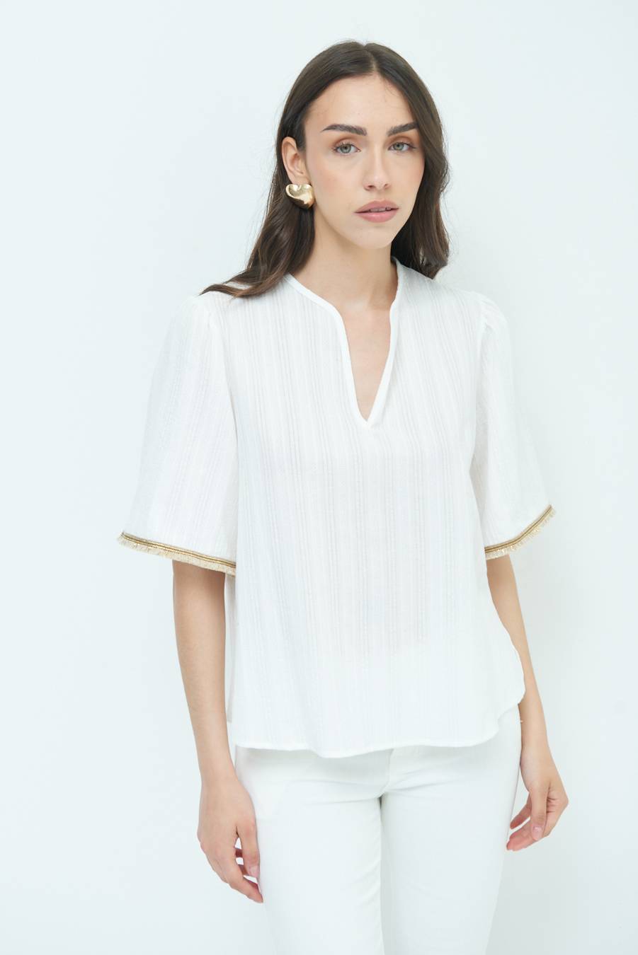 Kikisix CASACCA CON INSERTO ORO BIANCO Vendita Calda