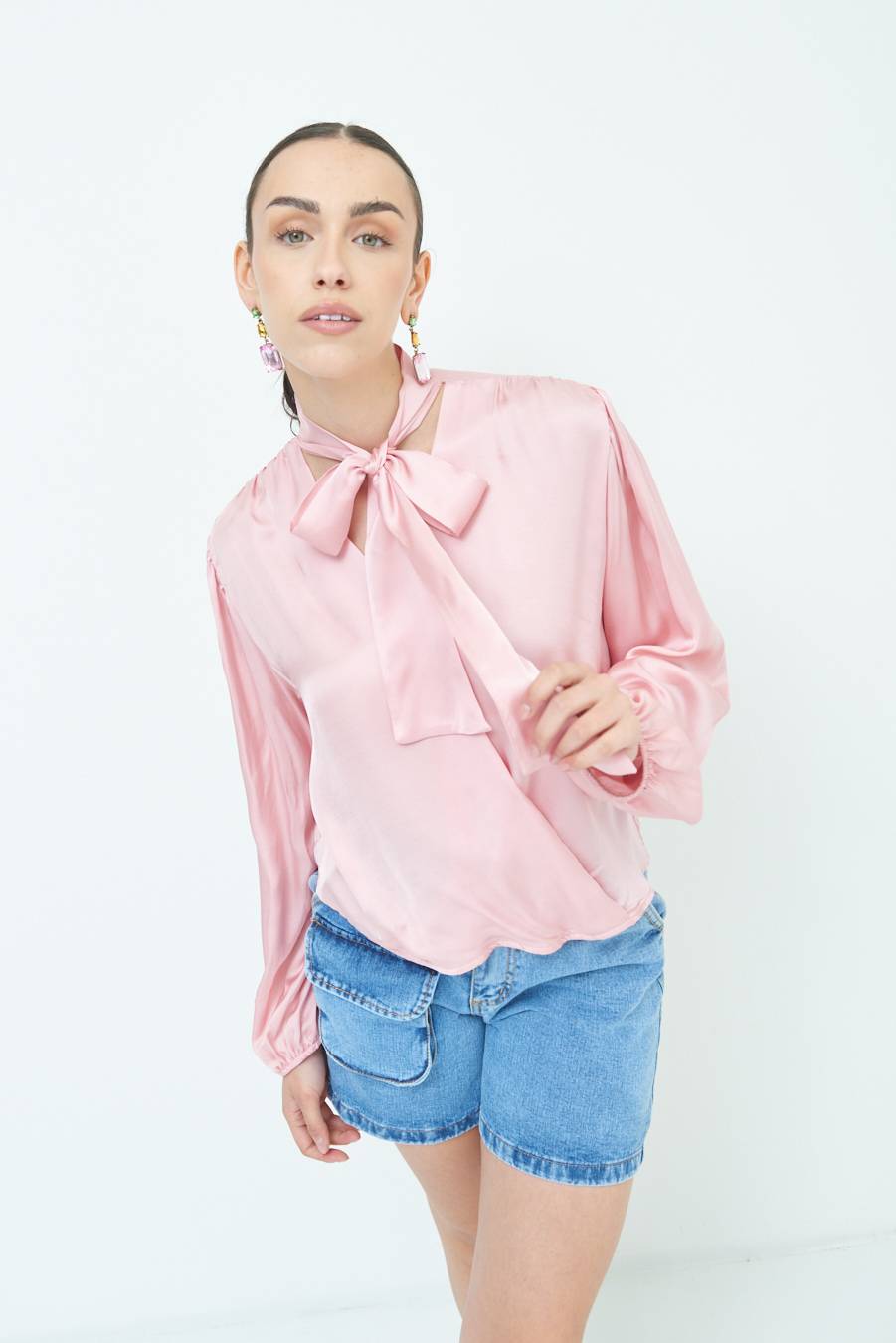 Kikisix CASACCA INCROCIO RASO VISCOSA ROSA Saldi Di Fabbrica