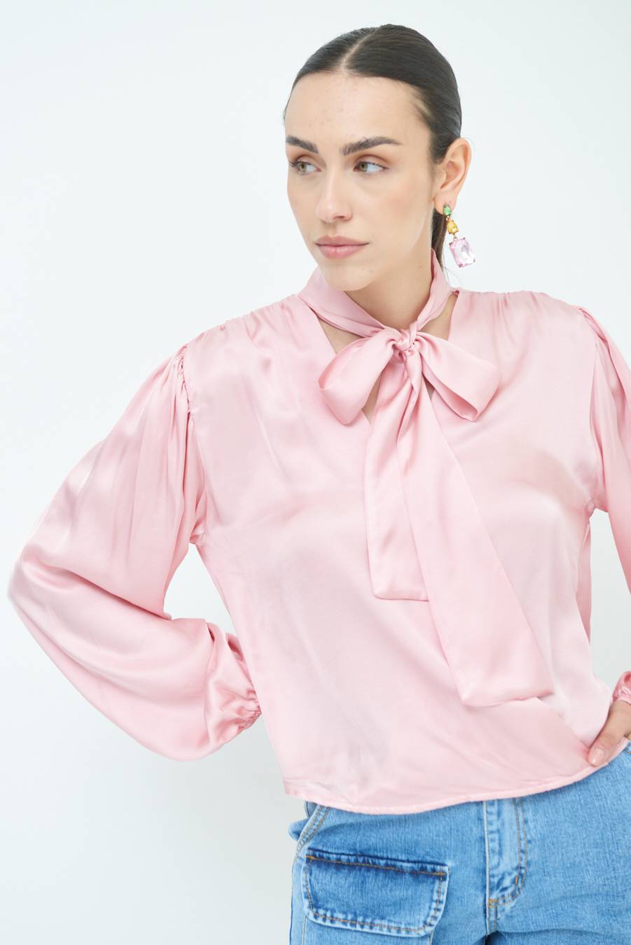 Kikisix CASACCA INCROCIO RASO VISCOSA ROSA Saldi Di Fabbrica