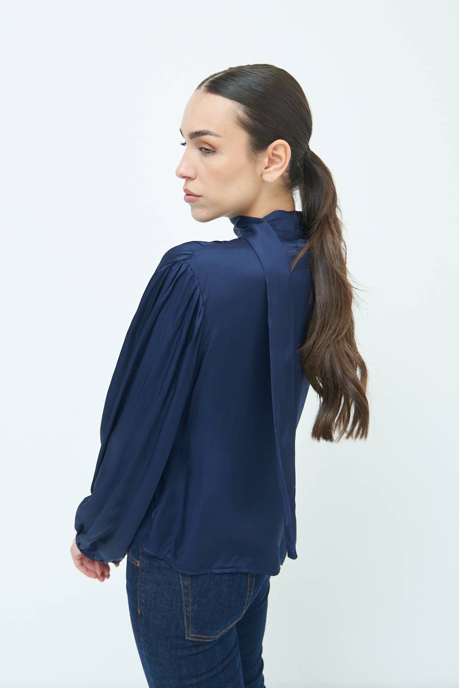 Kikisix CASACCA INCROCIO RASO VISCOSA BLU In Saldo