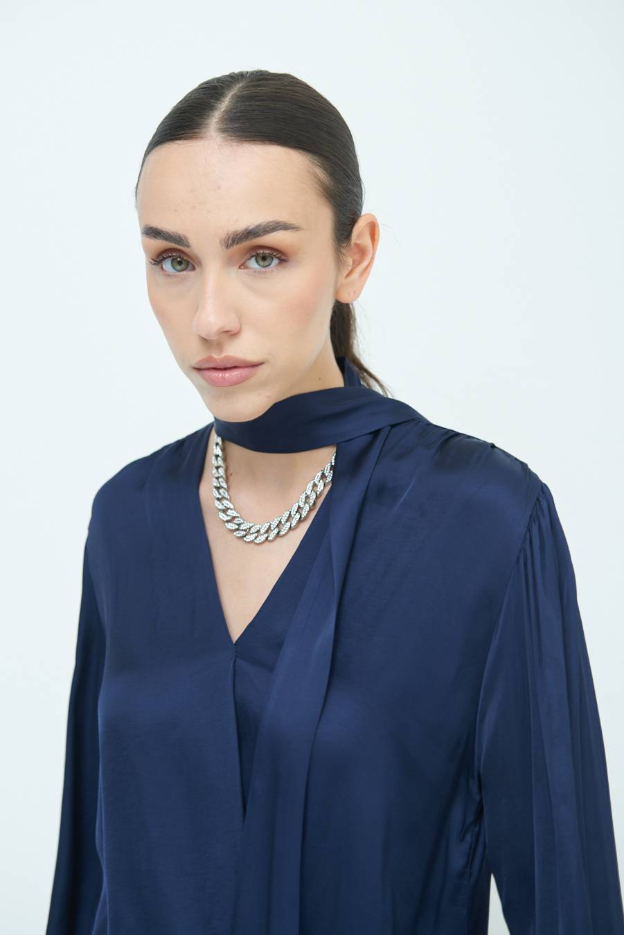 Kikisix CASACCA INCROCIO RASO VISCOSA BLU In Saldo