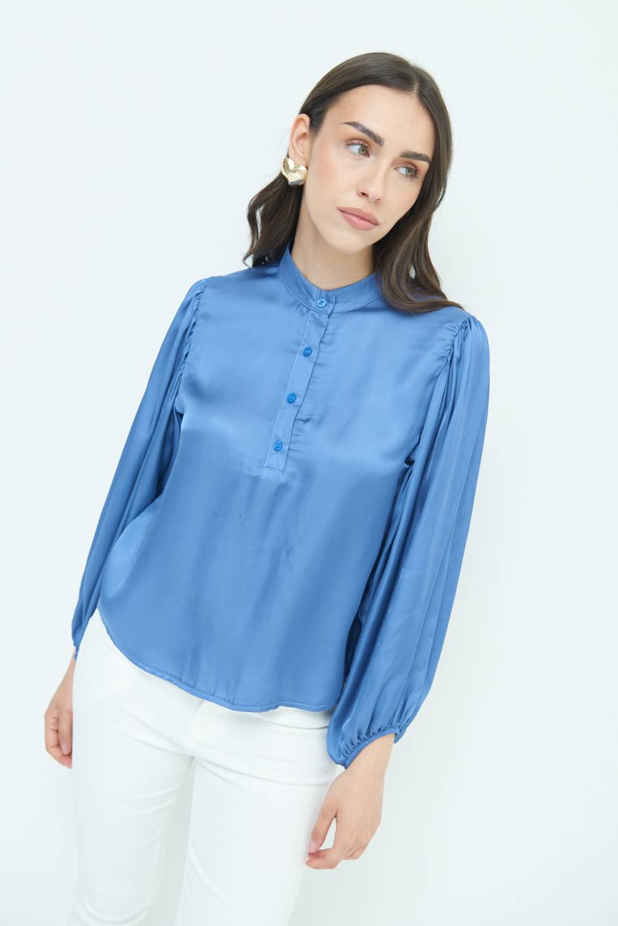 Kikisix CAMICIA POLO RASO VISCOSA POLVERE Qualità