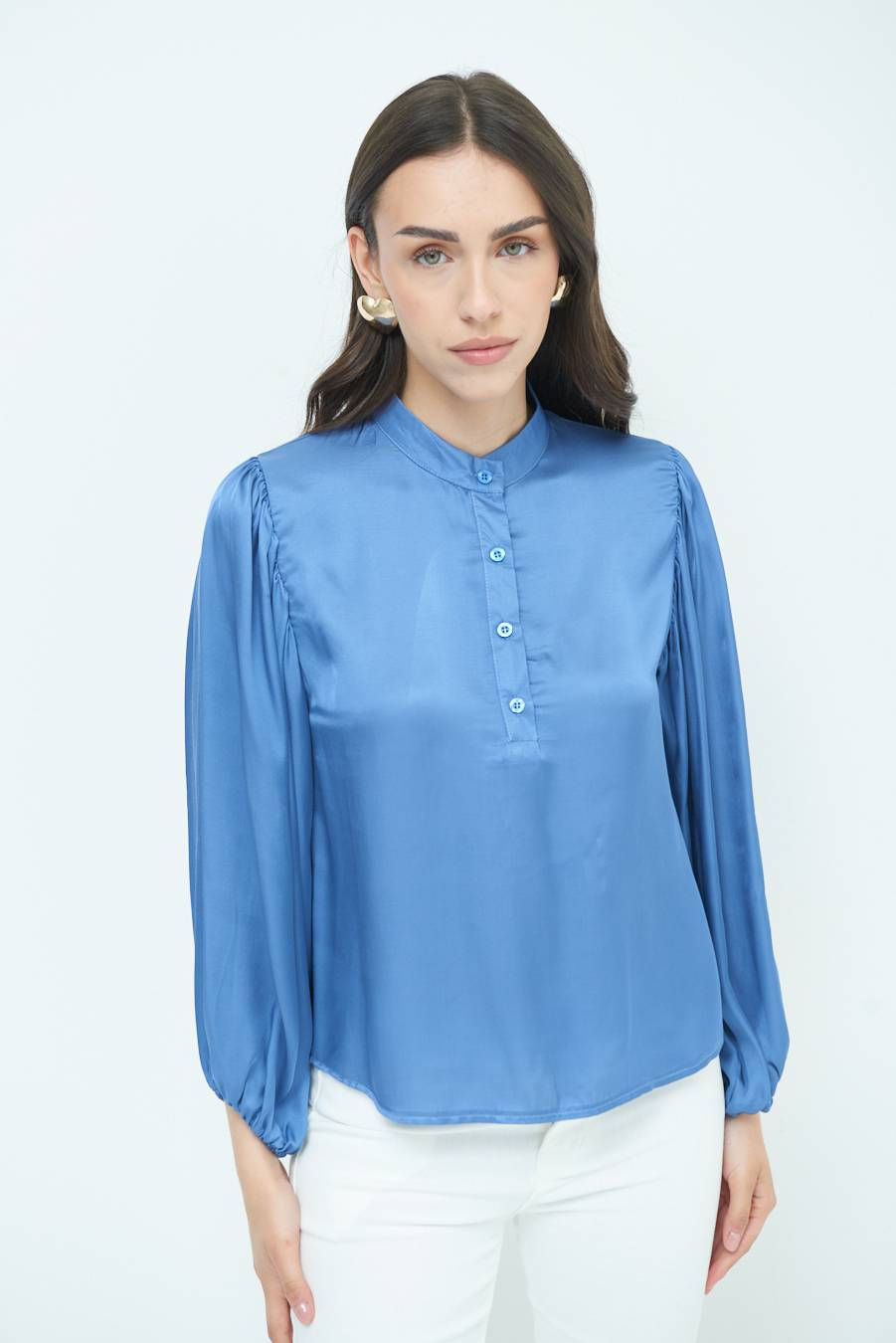 Kikisix CAMICIA POLO RASO VISCOSA POLVERE Qualità