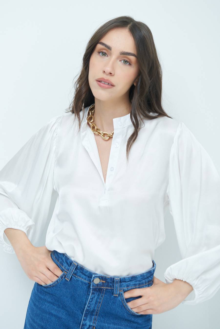 Kikisix CAMICIA POLO RASO VISCOSA BURRO Promozione