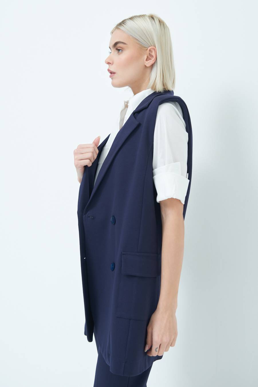 Kikisix GIACCA SMANICATA DOPPIOPETTO BLU Shopping Online